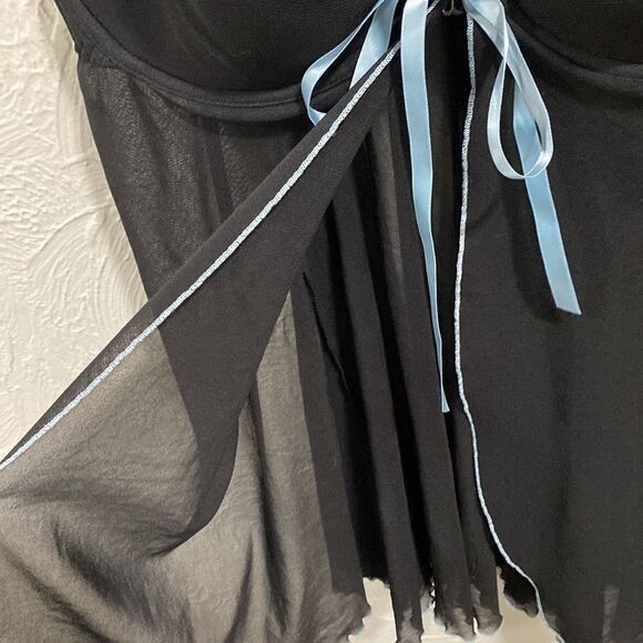Cacique black and light blue open front lingerie top size 18/20 - Picture 4 of 7